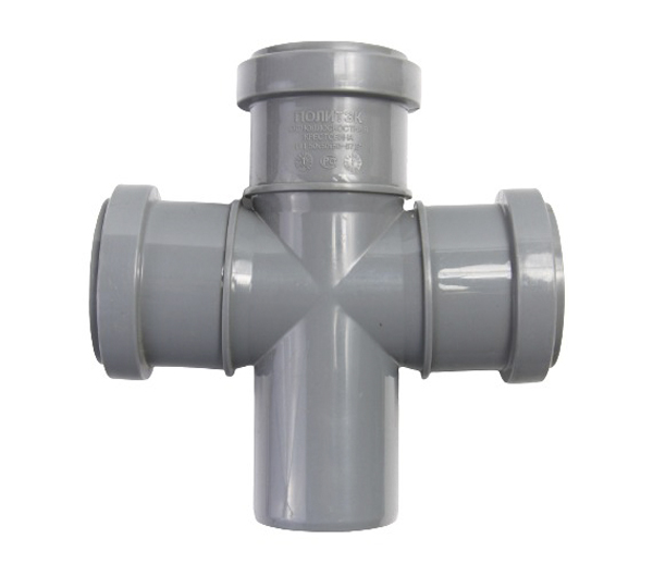 Крестовина канализационная внутренняя одноплоскостная 50x50x50 мм/90° Политэк